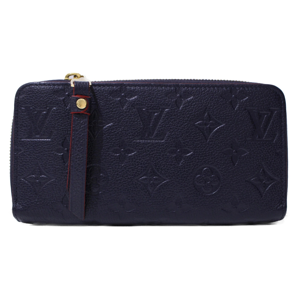 LOUIS VUITTON Zippy Wallet Monogram Empreinte Marine Rouge Blue Long